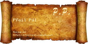 Pfeil Pál névjegykártya